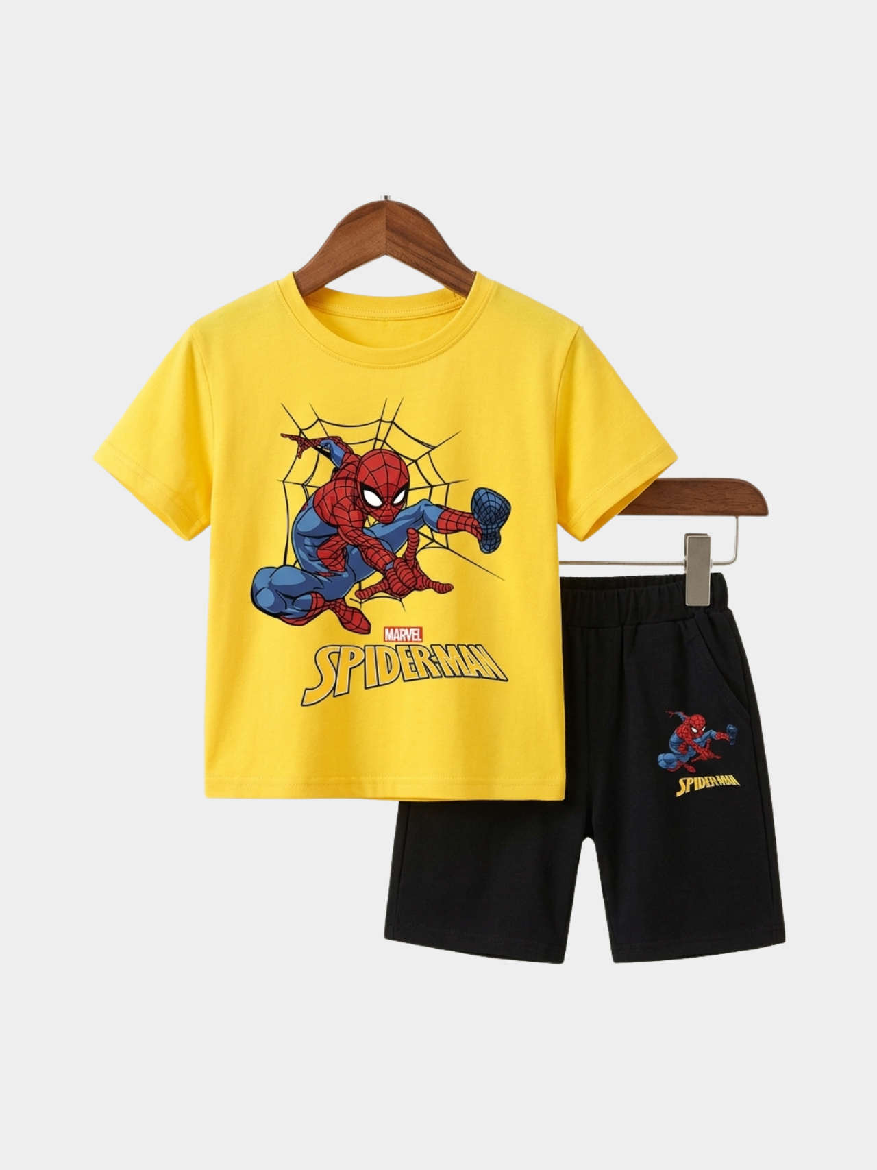 Spider Man Yellow T-shirt And Shorts Set